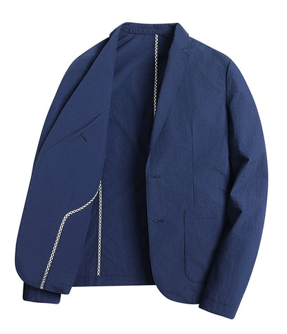 Summer thin suit men's jacket fashion handsome casual high-grade sense of light luxury suit jacket single west sun-protective cl