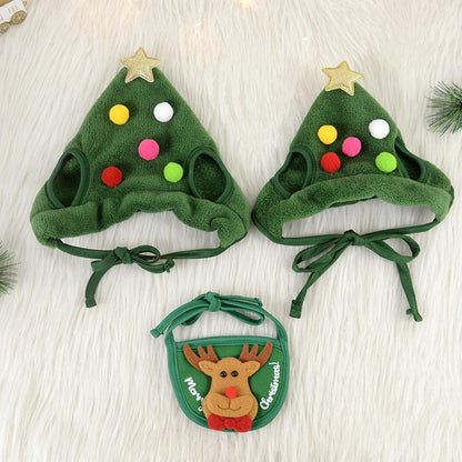 Natal Cão Gato Roupas de Estimação Chapéu Cachecol Acessórios de Fantasia Adereços de Cosplay Navidad Decoração de Ano Novo Festa de Natal Suprimentos para Animais de Estimação