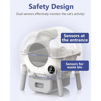 Caixa Sanitária Inteligente Automática para Gatos Múltiplos com Segurança Dupla, Controle por Aplicativo e Limpeza Fácil