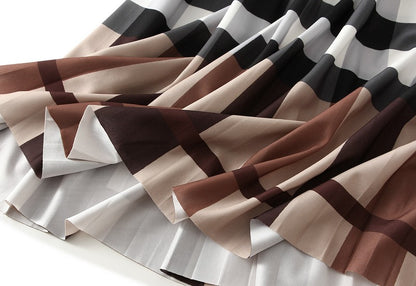 Organ pleated skirt for women, new high waist slimming mid length A-line skirt, pleated skirt, mesh skirt, mid length dress