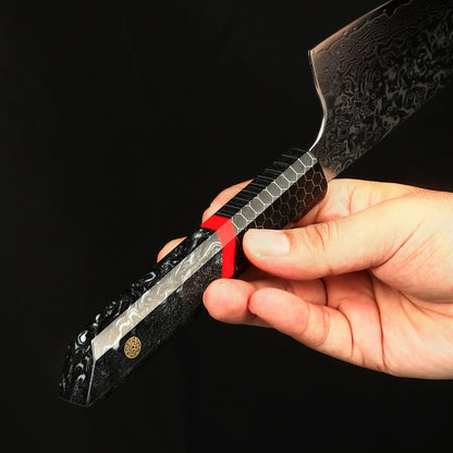 Professional Japanese Kitchen kiritsuke Knife 67-layer Damascus Steel Custom 8 inch Chef Knife with multicolour Resin Handle