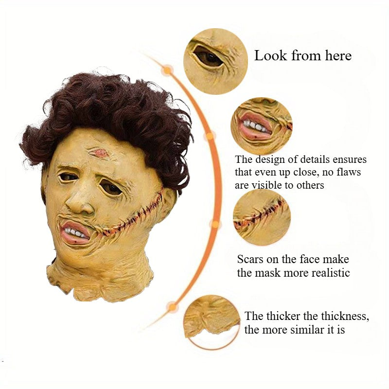 Texas chainsaw killer leather mask Halloween costume party cosplay latex mask Halloween party Supp  Horror Chainsaw Killer Leat