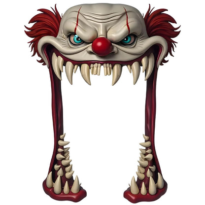 Halloween Horror Clown Door Arch Frame Decor Giant Fangs Monster Mouth Haunted House Bar Patio Outdoor Spooky Hanging Ornament