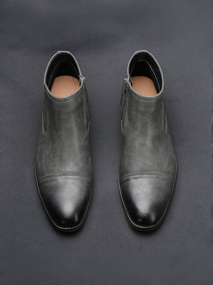 Botas Masculinas Confortáveis Moda 2025 Botas de Couro de Marca