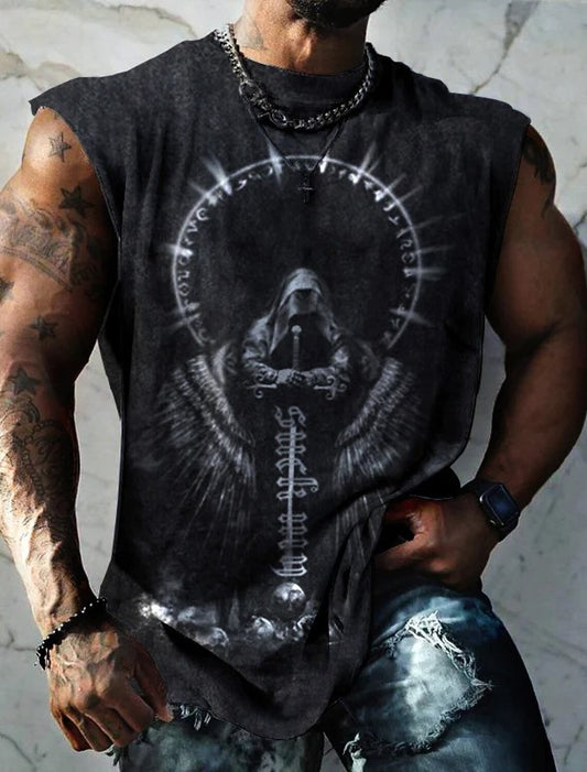 Four Seasons New Mens Fitness Clothing Simple Breathable Street Sleeveless Under