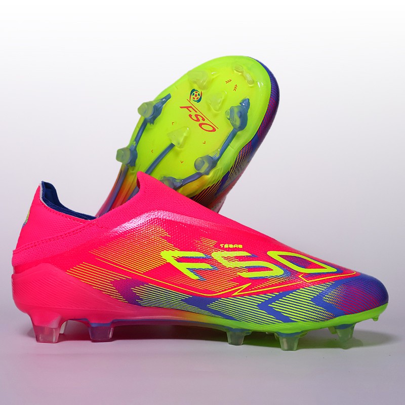 No-lace Mens Soccer Shoes Non-Slip Turf Soccer Cleats for Youth Without-Lace TF/FG Training Football Boots Chuteira Campo 39-45