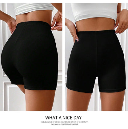 Solid Color Women Tight Pants Breathable Comfortable Versatile Elastic Pants Fashion Cool Summer Shorts Casual Sport Pants