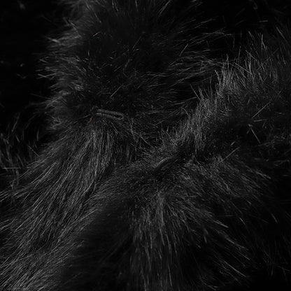 Neo Mint Street Fashion Shawl Collar Faux Fox Fur Coat Women 2024 Winter Cool Girls Black Short Fur Jacket Vintage Chic Overcoat