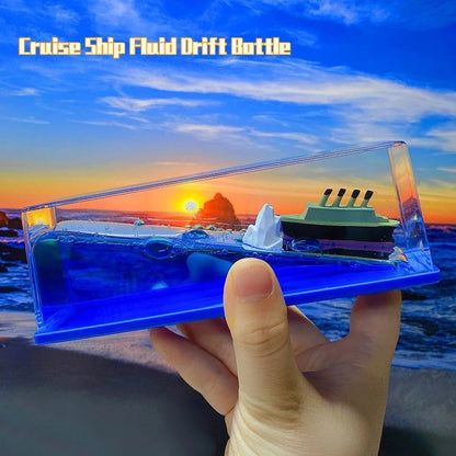 Float Titanic Ship Fluid Liquid Drift Bottle Black Pearl Barco Figure Ship Boat Decor Living Room Decoration Desk Accessories