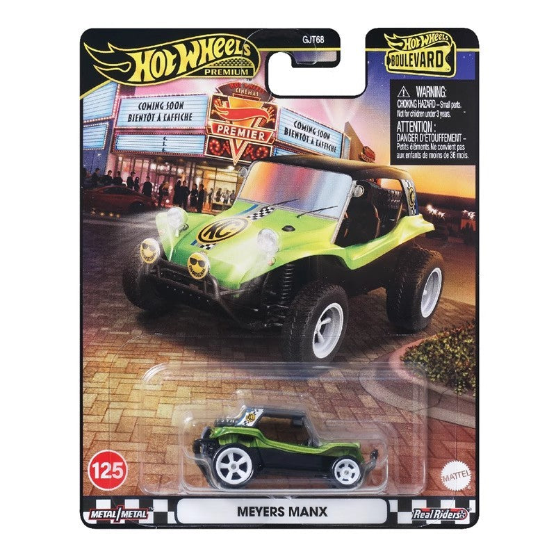 Hot Wheels Premium Boulevard Carrinhos de Metal Genuínos Meyers Manx Escala 1:64 Modelo de Veículo Diecast Brinquedos Colecionáveis de Liga Presente para Meninos