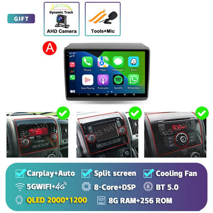 Android 15 Car Radio For Fiat Ducato Peugeot Boxer Citroen Jumper 2006 -2022 Wireless Carplay multimedia Android Auto 4G
