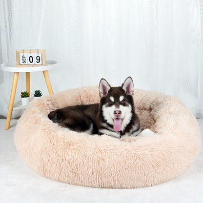 Cama para Cachorro, Donut Grande Redondo, Cesta Pelúcia de Inverno para Cães Médios, Acessórios, Casinha Fofa, Pequeno, Filhote, Animais de Estimação, Gato, Produtos