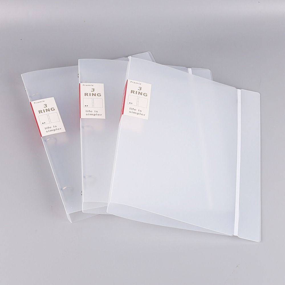6 pcs Colorful Plastic Binder Folders Clear A4 Binder Pocket Snap Closure 11 Holes Punched Pockets Home Office