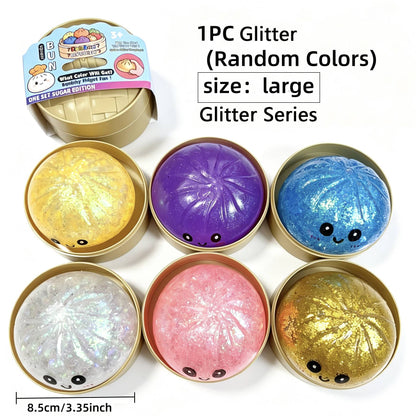 1PC Colorful Simulation Dumpling Squishy Stress Balls with Steamer, Birthday Gifts, Office?Party Gift