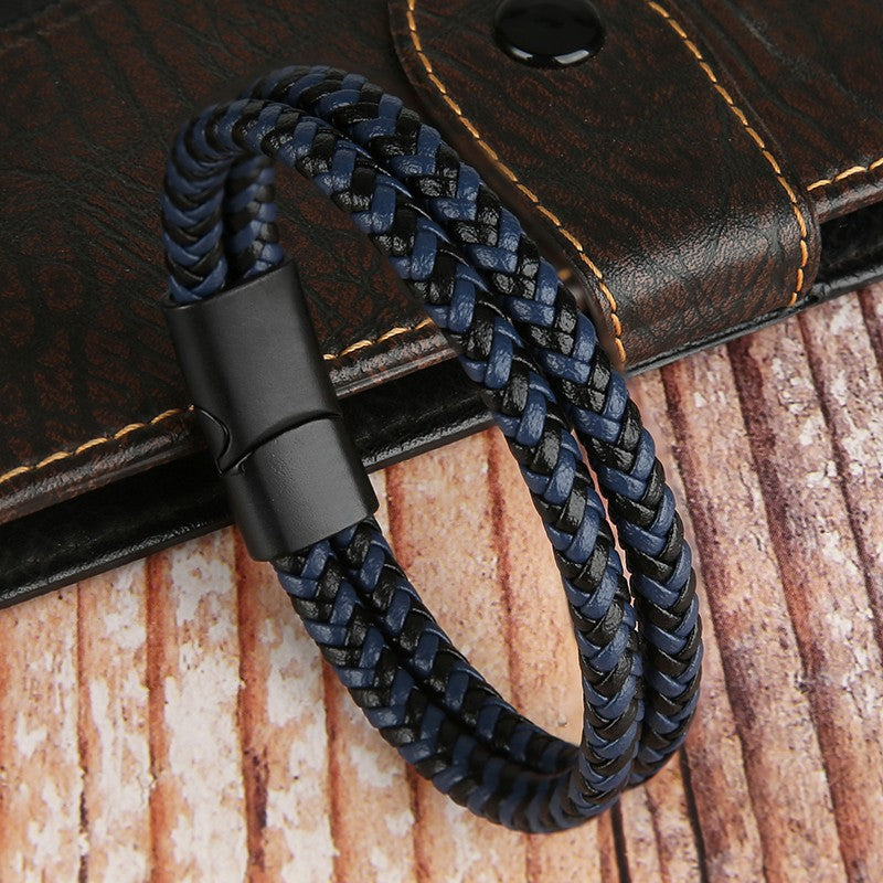 Novos Braceletes e Pulseiras de Couro Genuíno 2025 para Homens e Mulheres Pulseira de Couro de Camada Dupla Joias Artesanais Masculinas Pulseras