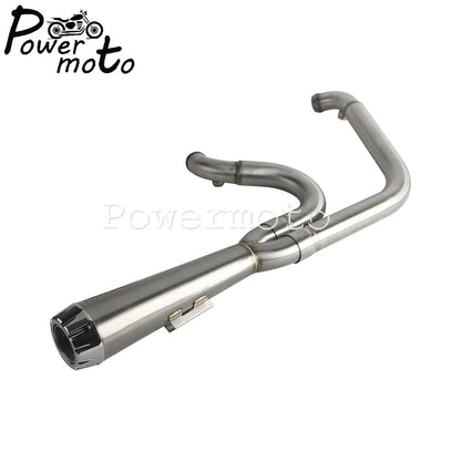Motorcycles 2-Into-1 Exhaust Muffler Pipes Tube For Harley Dyna Fat Bob Low Rider S Street Bob Wide Super Glide FXD 2006-2017