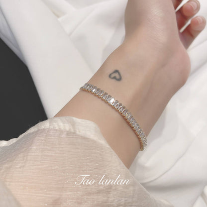 Pulseira de aço inoxidável cheia de strass para mulheres 2022, nova, designer, luxuosa, brilhante, zircônia, ajustável, joia, presente