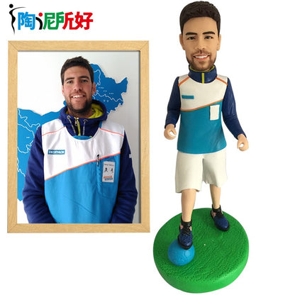 Custom Handmade Bobblehead Figure, Personalized Clay Doll on Photos, Real Person Figurine 3D Customization, Christmas Gift for M