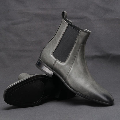 40~46 Botas Chelsea Masculinas 2024 Marca Confortável Moda Couro Botas Masculinas #KD431