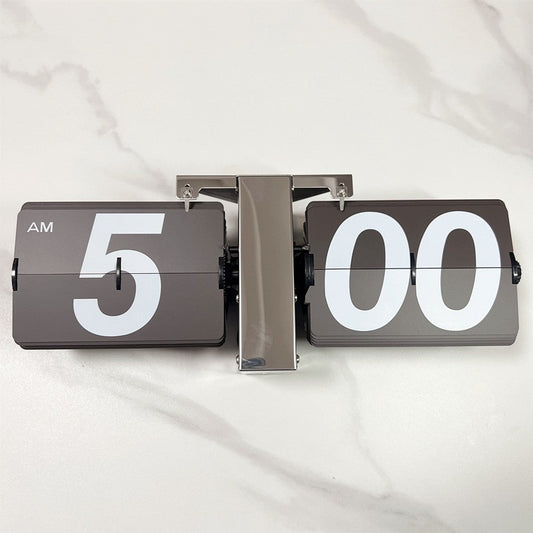 Mechanical Digital Desk Clock Vintage Style Automatic Page Turning Clock Classic Display Battery Powered Home Office Decoration