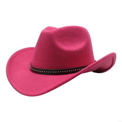 L5YA Chapéu Homburg Elegante com Faixa Étnica Exclusiva Chapéu de Aba Larga e Reta Presentes Surpresa Adereços de Fotografia para Férias