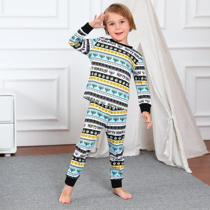 Hanukkah Pajamas Kids Pyjamas Boys Toddler Chanukah Candle Lgnite Nine Lamp Holders Homewear Infant Gift Clothes Winter Pjs