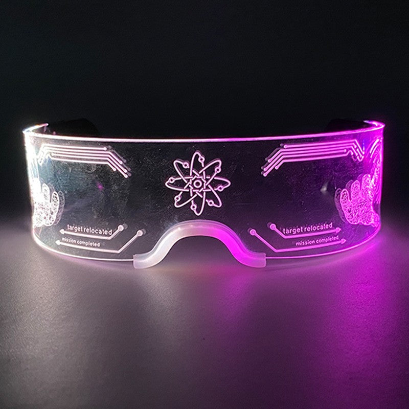 Led Luminous Glasses Bar Masquerade Concert Rave Goggles Rainbow Space Robot Futuristic Led DJ LIGHT Glasses Star Y2k Glasses