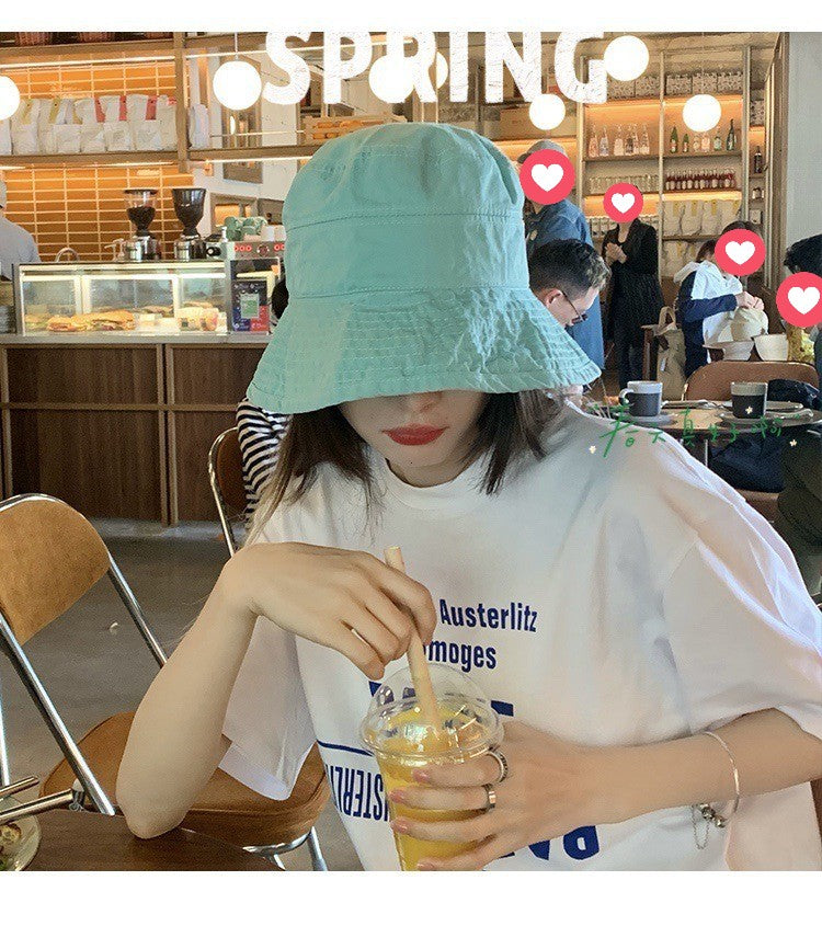 Korean style Hat Women's Summer Face Slimming Sunshade Hat Casual Cotton bucket Cap ????? ?? ?????? ???????