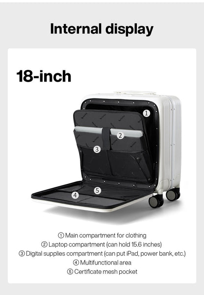 Hanke New Design Luggage Business Travel Suitcase Carry On Boarding Cabin Trolley Case PC Material Rolling Spinner Wheels