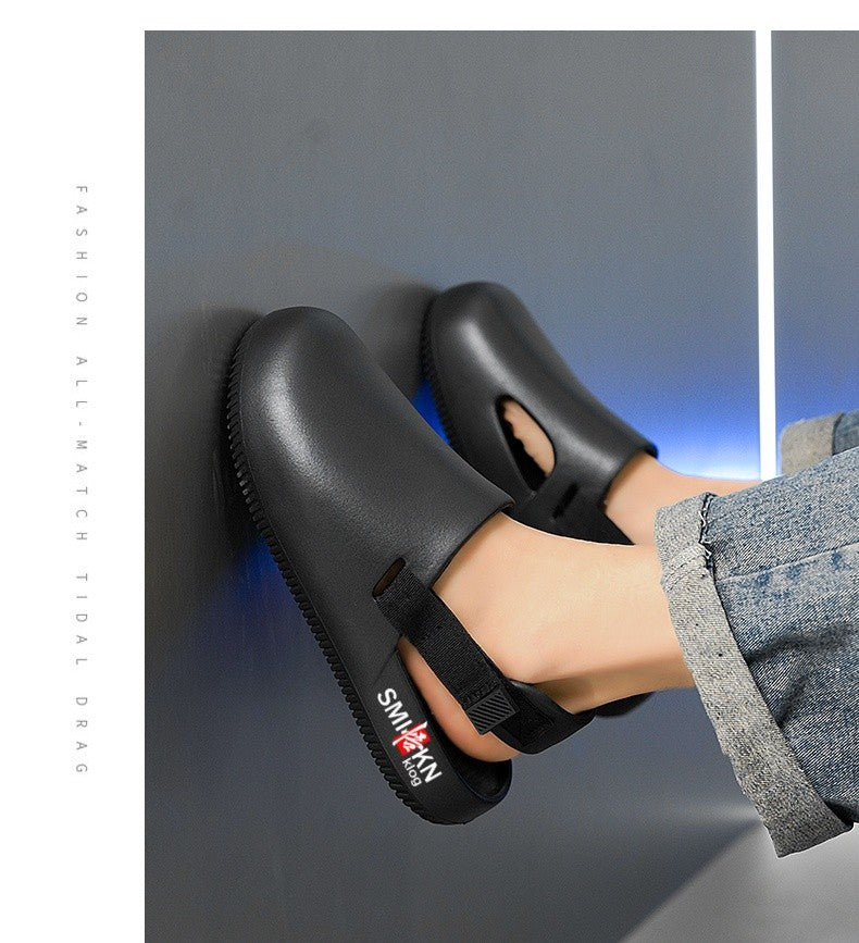 Men's casual hole shoes summer new EVA breathable soft soled sandals outdoor waterproof beach shoes youth fashion Joker slippers