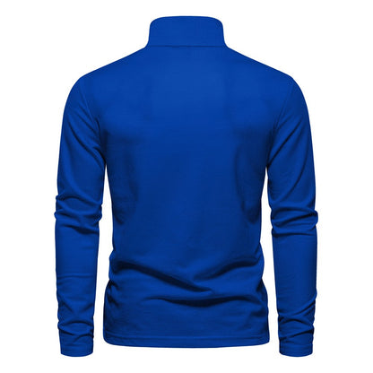 AIOPESON 2023 New Men's Deer Embroidery Polo Shirts Solid Color Long Sleeve Social Business Male