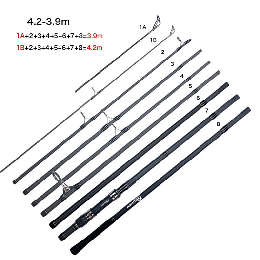 Vara de pesca FELENHAI Traveller Carp Feeder 4.2m 3.6m 3.0m Fibra de Carbono 3.5lb Pesca de surfcasting dura para Spinning Lure