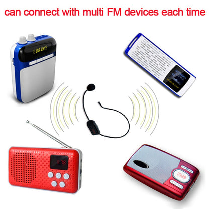 Microfone de lapela sem fio FM Megafone 87 MHz-108MHz Microfone de cabeça com display de tubo digital para fala, ensino, guia turístico e instrutor
