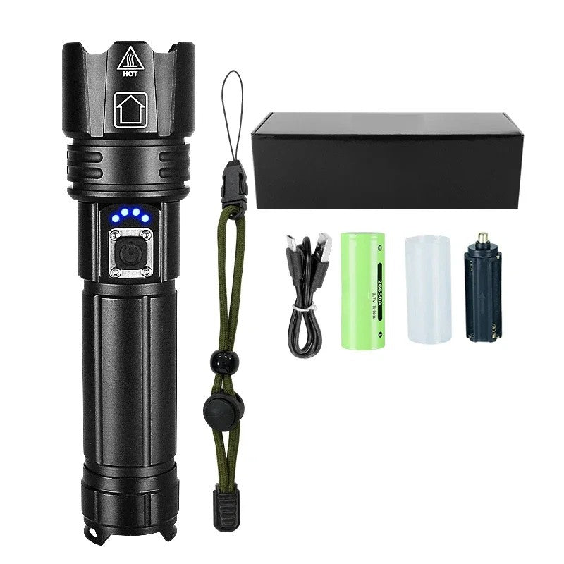 10000mAh High Power Led Flashlight 5000M Long Range Torch Rechargeable Ultra Powerful Outdoor Tactical Hand Lamp Camping Lantern