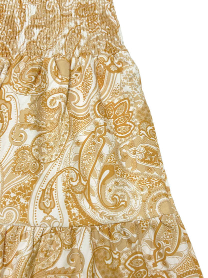 Vacation Style Stretchy Waist Long Maxi Skirt - Flowy Beach Skirt with Elastic Waistband