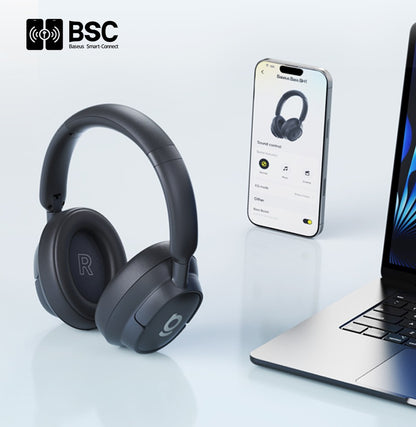 Baseus Bass BH1 Wireless Headphones Bluetooth 6.0 SuperBass 2.0 Over Ear Headset ENC Clear Calls 80hours Playtime Earphones
