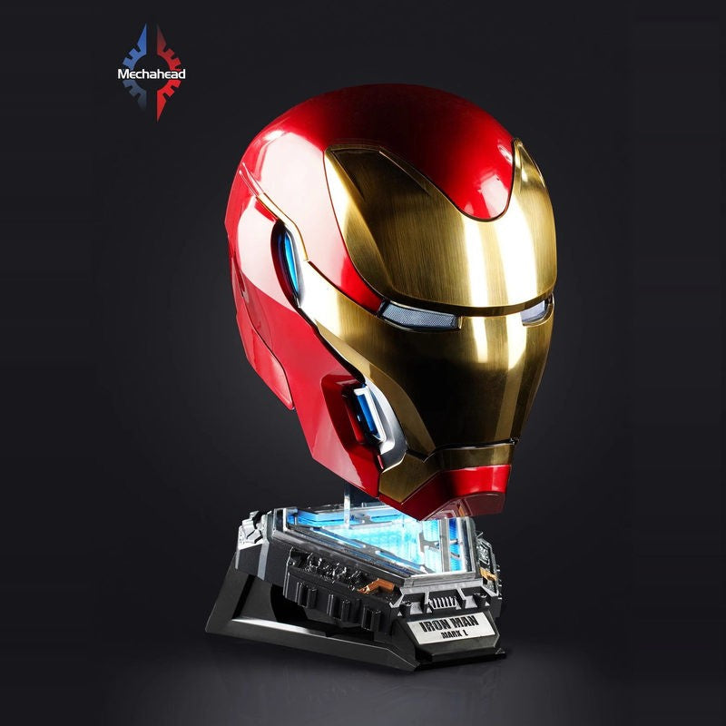 Mechahead Mk50 Jarvis Iron Man Helmet Luminous Voice Control Deformable Electric Opening Halloween Cos Mask Male Xmas Toys Gifts