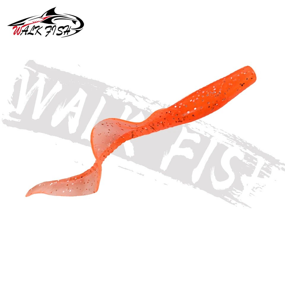 WALK FISH 10Pcs Spinpoler 60MM 80MM Iscas de Peixe Realistas Minhocas Isca de Silicone Artificial Macia Para Baixo Lúcio Isca Wobbler
