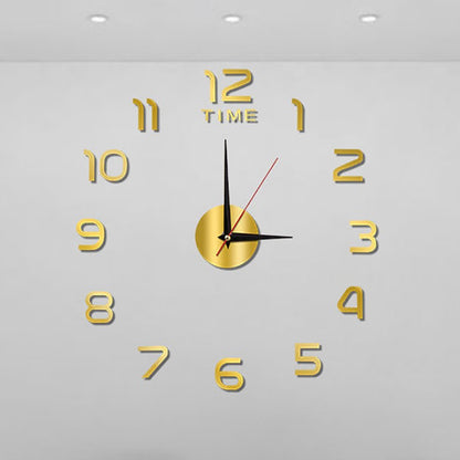 Creative 3D Acrylic Digital Wall Clock Roman Numerals Design Mirror Wall Clock Large Round Wall Clock DIY Self Adhesive Clocks