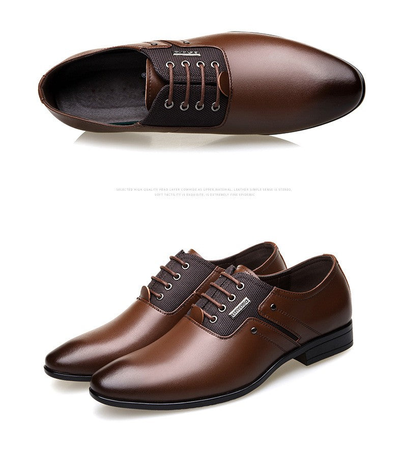 QFFAZ Big Size 38-47 Men Wedding Dress Shoes Black Brown Oxford Shoes Formal Office Business British Lace-up Men's Footwear