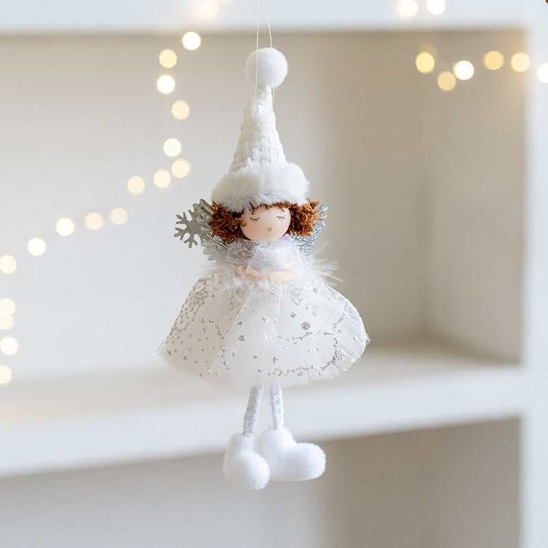 New Christmas Plush Angel Doll Pendant Ornaments Xmas Tree Hanging Decorations For Home Festive Party Decor 2024 New Year Gifts