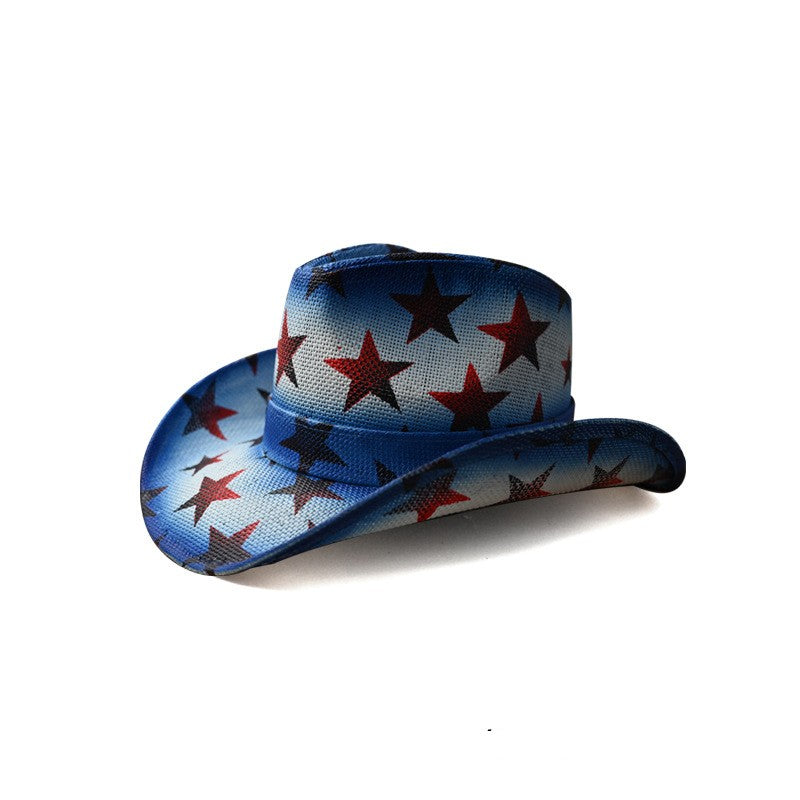 Chapéu de vaqueiro ocidental feito à mão com bordado tridimensional, chapéu de palha masculino, chapéu feminino para atividades ao ar livre, luxo leve europeu e americano