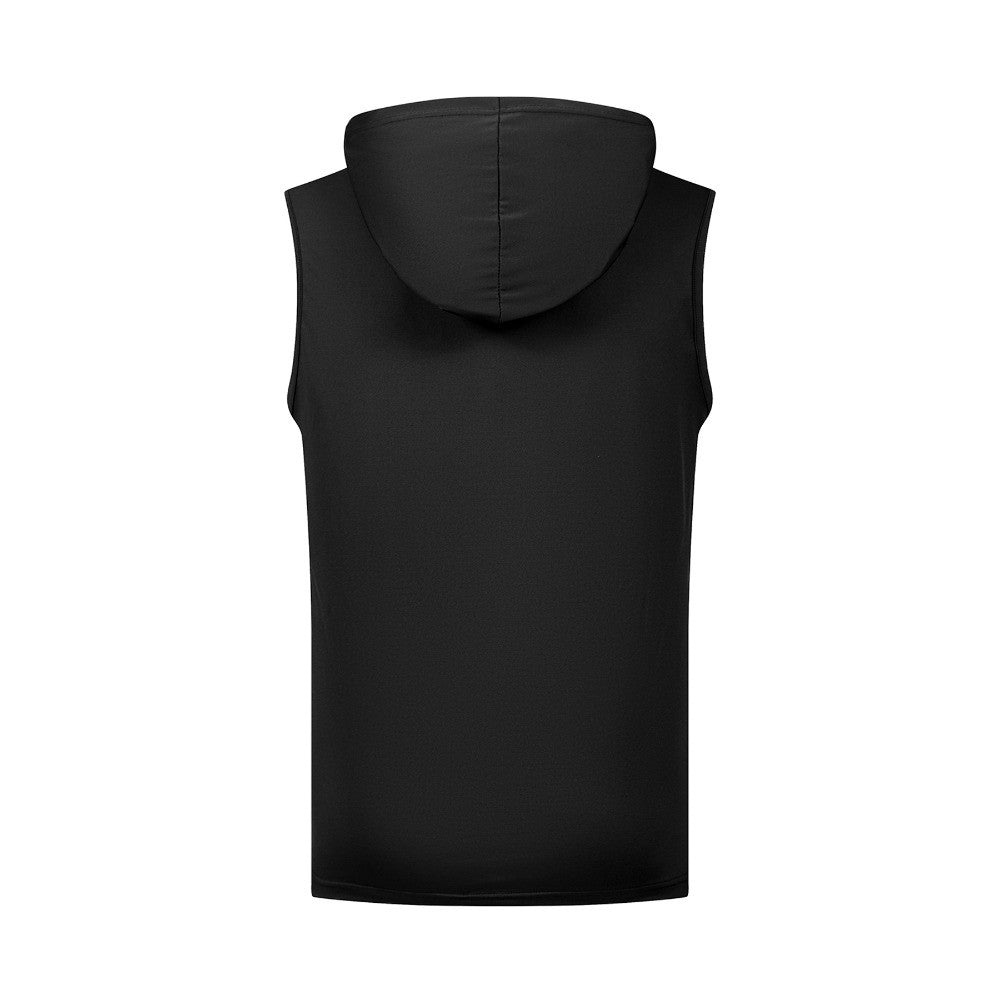 Men's Casual Hooded Sleeveless Vest Summer Breathable Lightweight T Shirt Gym Running Training Bodybuilding Undershirts T-Shirt