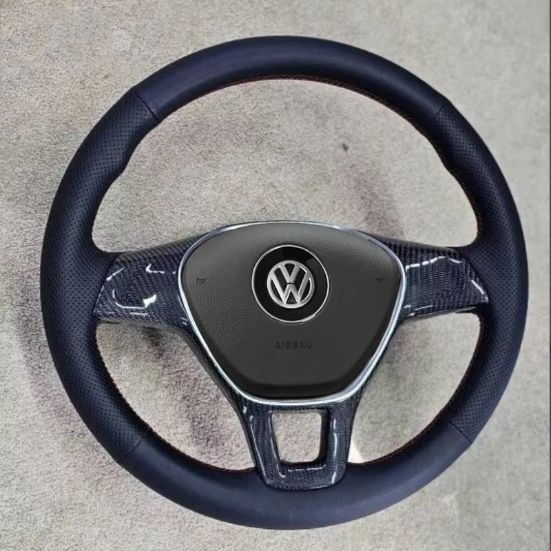 Car Steering Wheel Cover Black Non-Slip Artificial Leather For Volkswagen VW Golf 7 Mk7 Touran Up New Polo Jetta Passat B8 Tigua