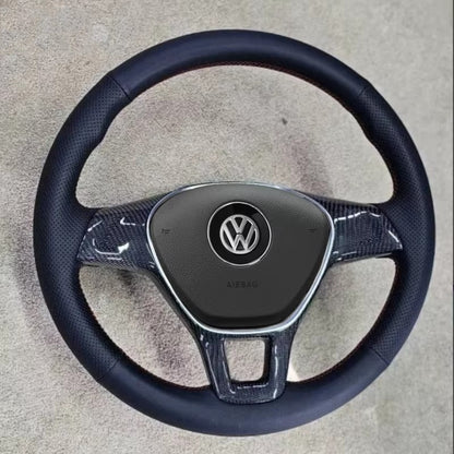 Car Steering Wheel Cover Black Non-Slip Artificial Leather For Volkswagen VW Golf 7 Mk7 Touran Up New Polo Jetta Passat B8 Tigua