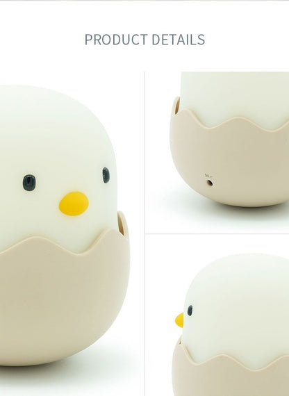 Duck Silicone Night Light for Children With Timer Usb Rechargeable Dimming Touch Lamp Sleeping Bedroom Cartoon Animal Decor Gift