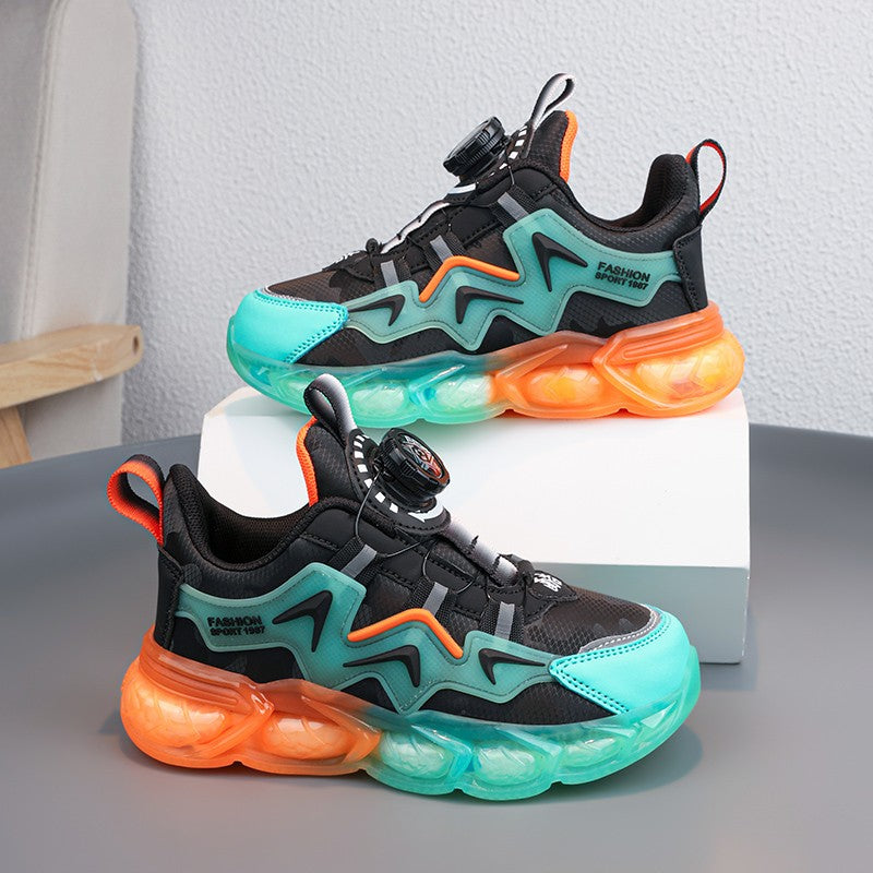 New Children's Leather Casual Shoes For Boy Girls Outdoor Running Sneakers Breathable Mesh Kids School Walking Sport Non Slip