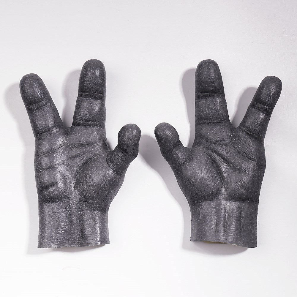 51 Area Alien Mask Gloves Cosplay UFO Big Eyes Extraterrestrial Organism Monster Latex Helmet Hands Halloween Party Costume Prop
