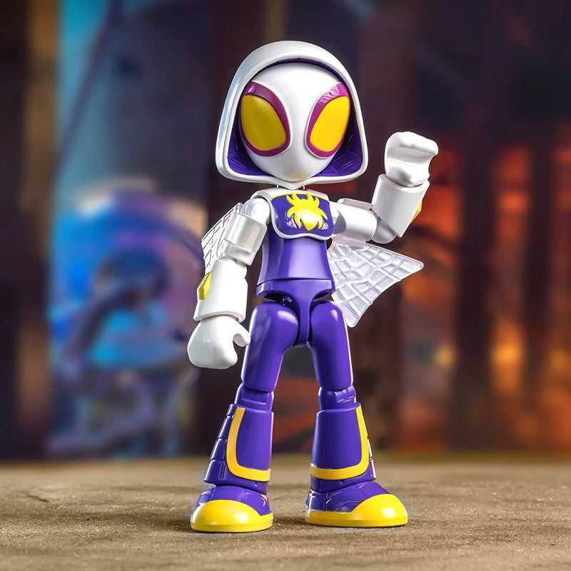 Em estoque, Blokees Genuínos Marvel Spidey Amazing Friend Homem-Aranha Miles Homem-Formiga Boneco Anime Action Figure Colecionáveis Brinquedos Modelo