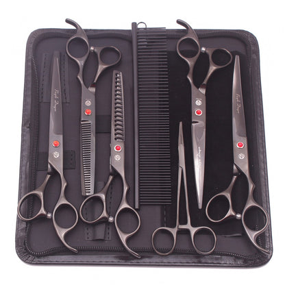 Conjunto de Tesouras para Tosa de Animais de Estimação - Tosa Profissional para Cães e Gatos, Aço Inoxidável, Afiado, Multi-Peças, Cabo Ergonômico, Aparador Durável